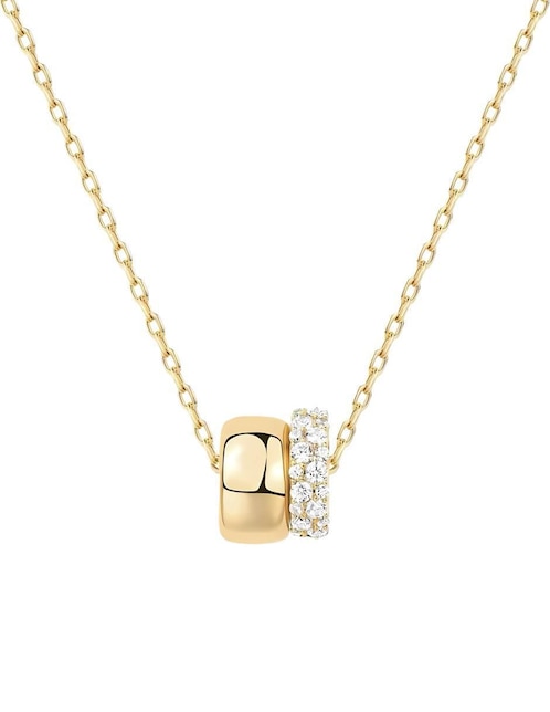 Collar con dije Mink de plata P 925 y oro 14 k