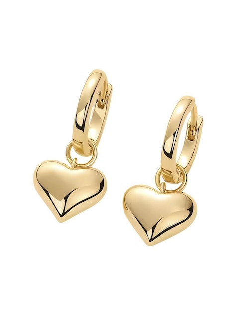 Aretes de corazón de plata P 925 con acabado brillante 1