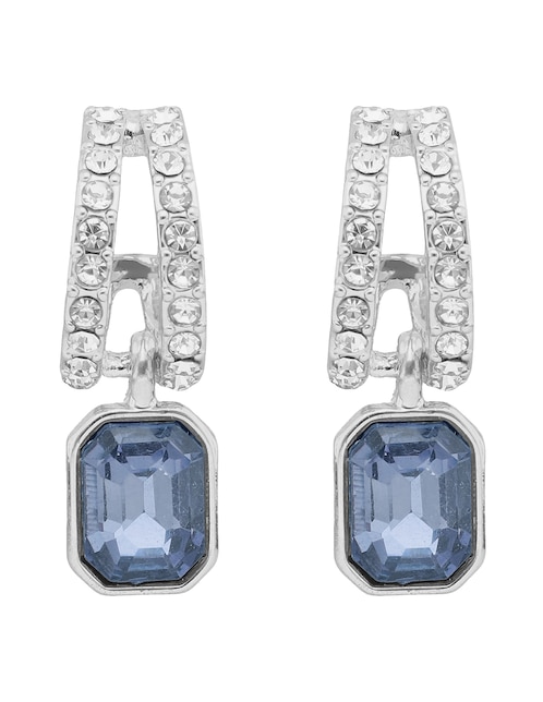 Aretes cortos cuadrados Breezy con acabado pavé 1