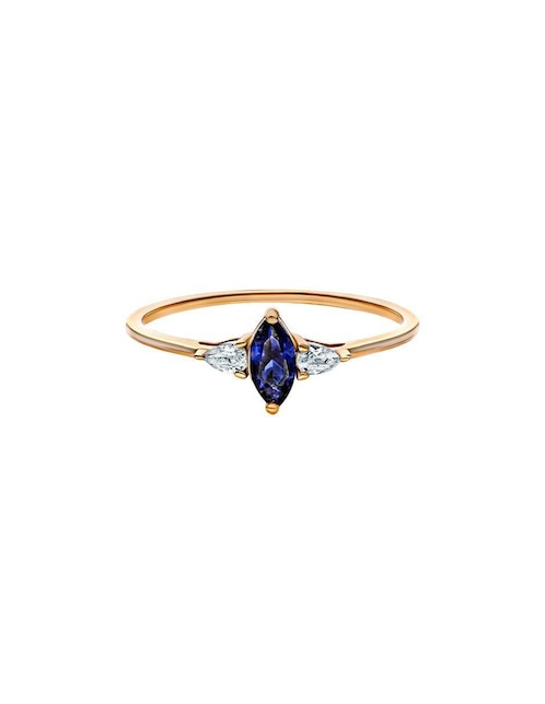 Anillo Gladkova Joyería P 925 de plata zafiro chapa de oro
