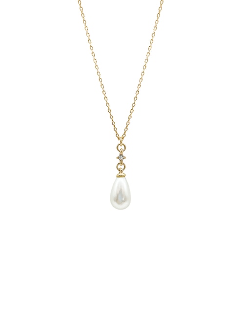 Collar con dije de gota Perla y Cristal 1