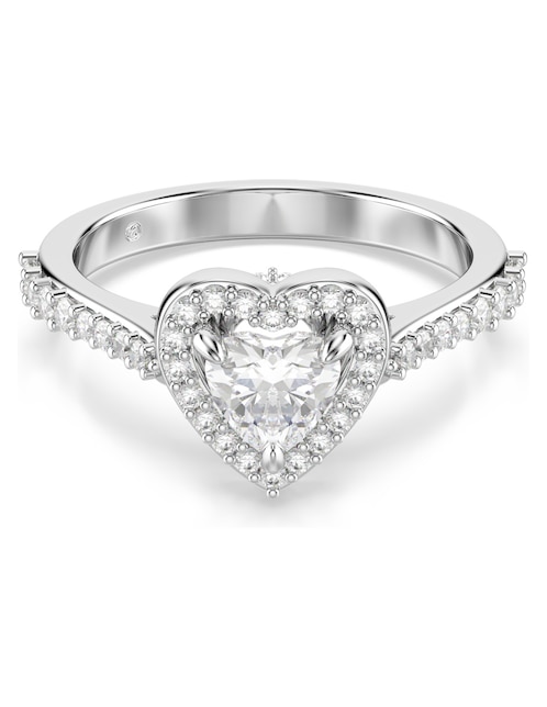 Anillo de corazón de rodio brillante 1