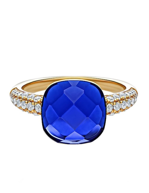 Anillo Gladkova Joyería P 925 de plata zafiro chapa de oro