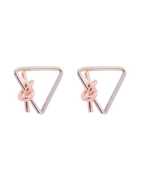 Aretes cortos triangulares Oro Angelus con acabado brillante