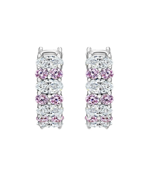 Aretes huggies Gladkova Joyería de plata P 925 con acabado pavé zirconia