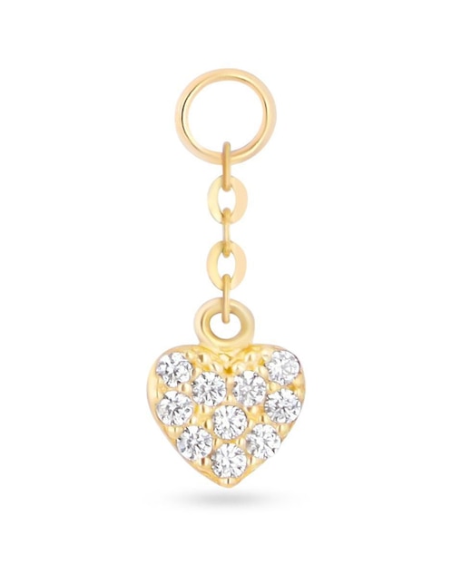 Charm de corazón Joyerias Bizzarro de oro amarillo 14 K zirconia