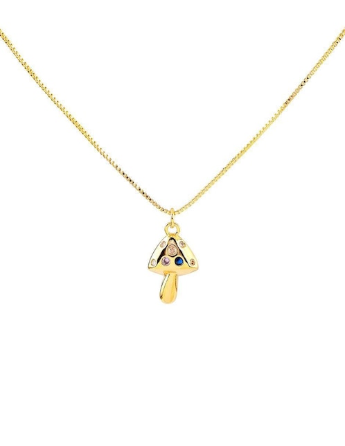 Collar con dije de hongo Myra 18 K 1