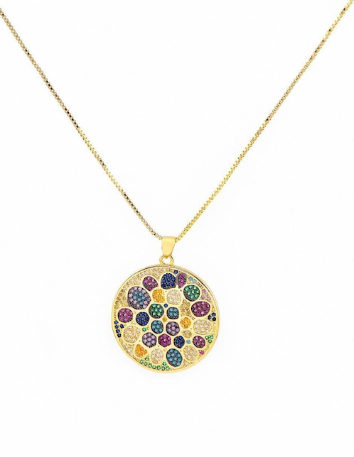 Collar con dije circular Yoiko Chromia 18 K