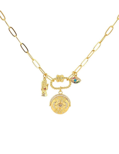 Collar con dije circular Yoiko Auralis 18 K