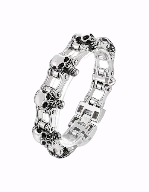 Pulsera Nira calaveras acabado brillante