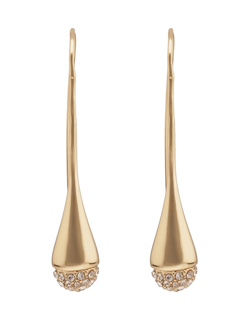 Aretes largos de Gota Lillie con acabado pavé 1