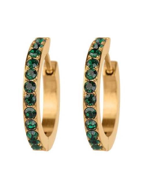 Arracadas "de (si aplica)" circular no aplica luckyly sari "de" acero inoxidable 14 k "con acabado" baño de oro zirconia cúbica