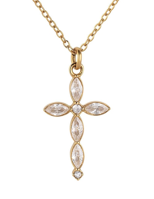 Collar no aplica "de (si aplica)" cruz luckyly nari "de" acero inoxidable 18 k
