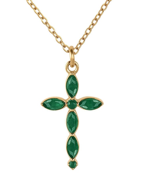 Collar de cruz Nari con acabado baño de oro 18 K 1