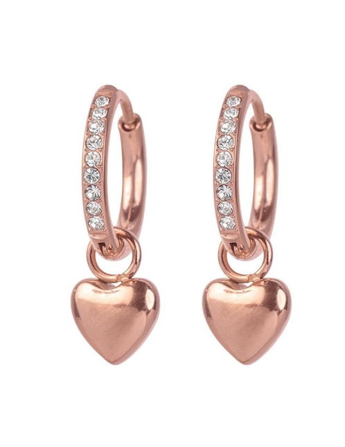 Arracadas de corazón Zaya con acabaño baño de oro 14 K 1