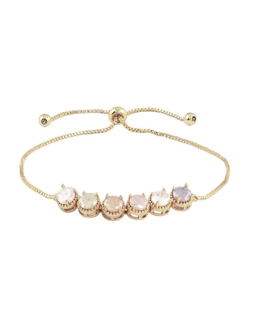 Pulsera Yoiko con zirconia 18 K Etérea acabado Baño de oro