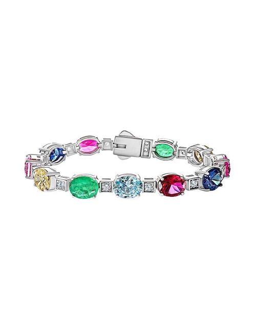 Brazalete Gladkova Joyería de plata con turmalina P 925 acabado brillante