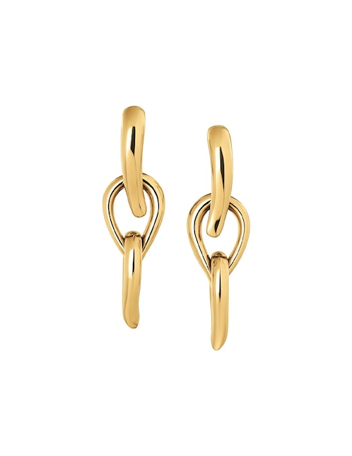 Aretes largos de eslabón Sculptured Drops con acabado pulido