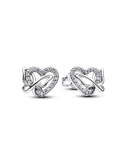 Aretes cortos de corazón Moments de plata P 925 con acabado brillante zirconia cúbica 1