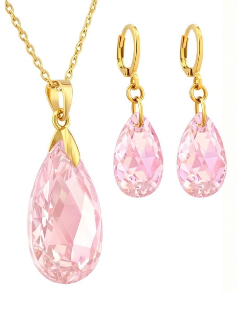 Aretes y collar Zvezda Aurore 18 K cristal