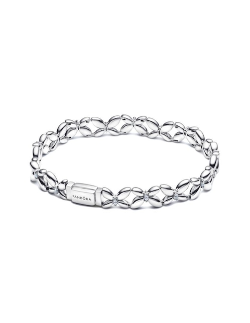Brazalete de plata con zirconia cúbica P 925 acabado pulido 1
