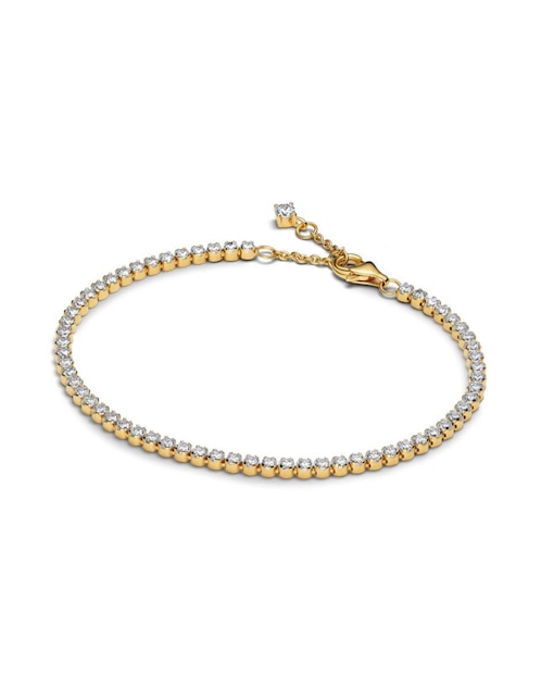 Brazalete Pandora de plata con zirconia cúbica P 925 Timeless acabado baño de oro
