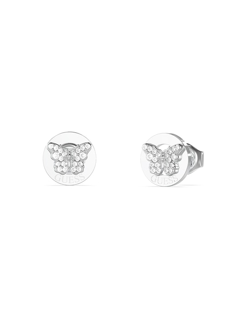 Arete corto de mariposa Borboleta de acero inoxidable con acabado pavé circonita 1