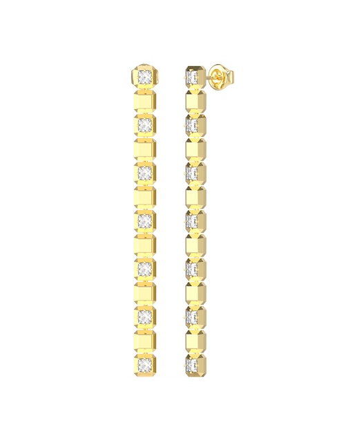 Aretes largos con acabado pavé circonita 1