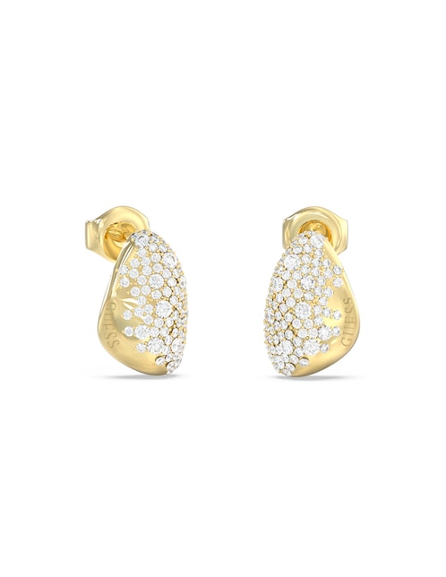 Aretes cortos de gota con acabado pavé circonita 1
