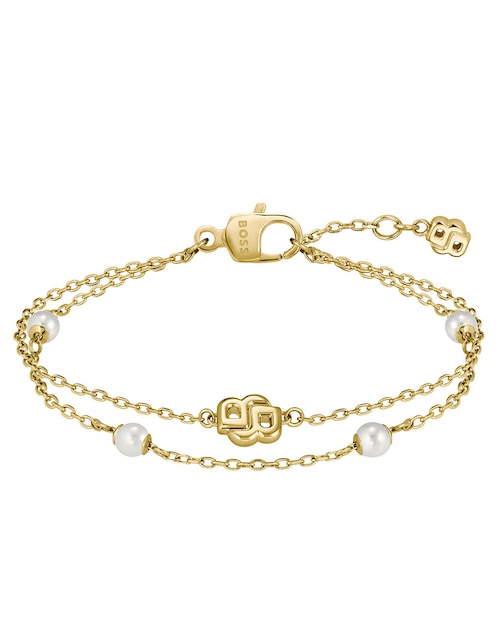HUGO BOSS Pulsera Hugo Boss con imitación perla Double B Mirelle acabado brillante