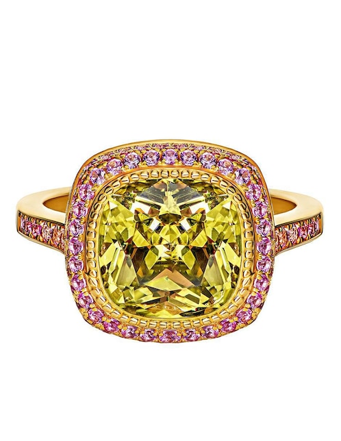 Anillo Gladkova Joyería P 925 de plata peridoto chapa de oro