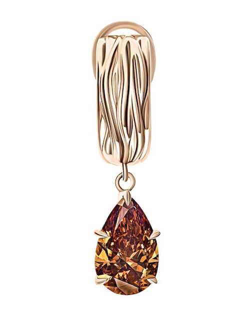 Arete individual de gota Gladkova Joyería de oro amarillo 18 k con acabado brillante