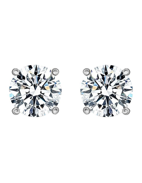 Broqueles circulares Gladkova Joyería de plata P 925 con acabado brillante moissanita