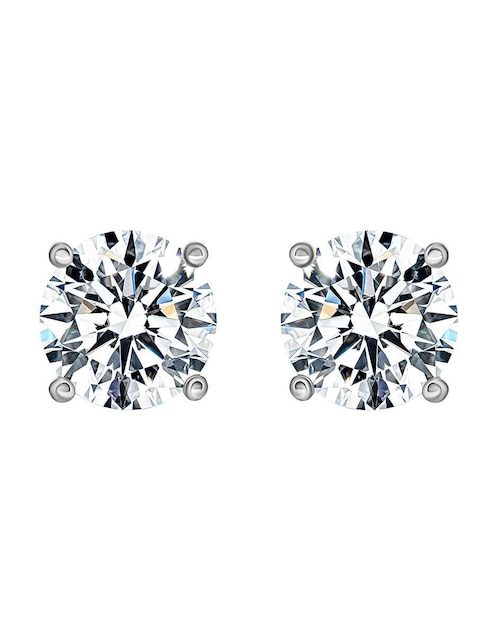 Broqueles circulares Gladkova Joyería de plata P 925 con acabado brillante moissanita