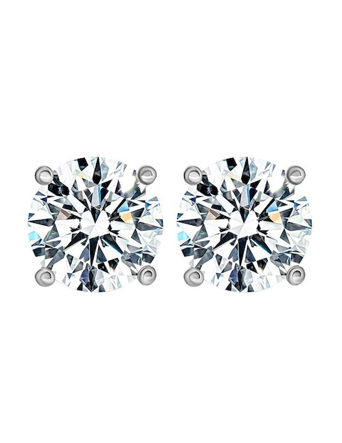 Broqueles circulares Gladkova Joyería de plata con acabado brillante moissanita