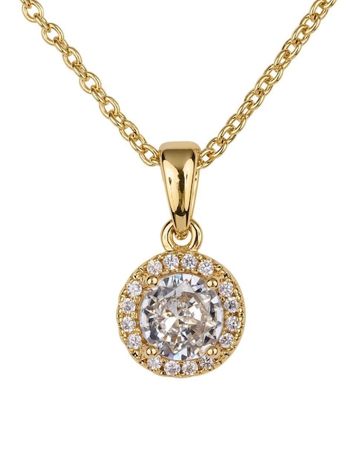 Collar con dije circular Luckyly acabado baño de oro 14 K