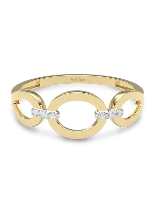 Anillo Amelie Joyas 14 k de oro zirconia brillante