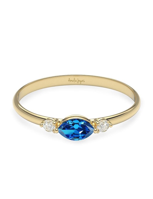 Anillo Amelie Joyas 10 k de oro zirconia brillante