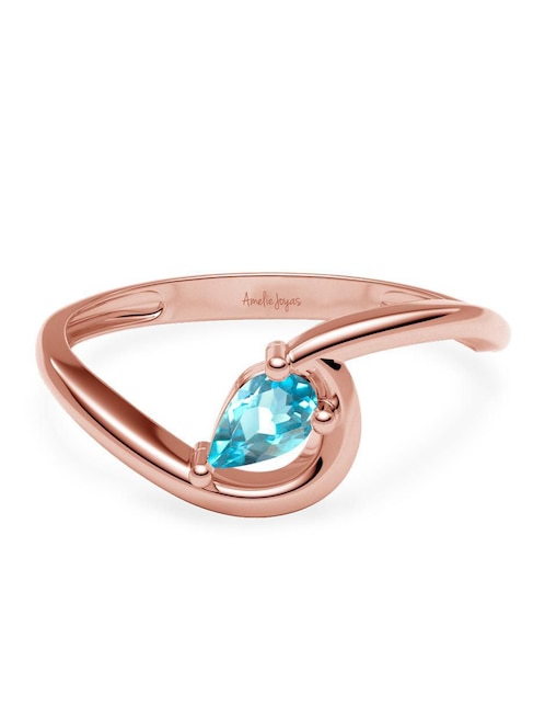Anillo Amelie Joyas 14 k de oro zirconia brillante