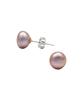 Aretes Anthony Vincent con acabado brillante perla