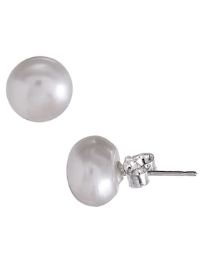 Aretes Anthony Vincent con acabado brillante perla