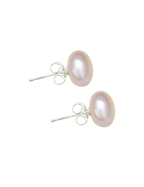 Aretes Anthony Vincent con acabado brillante perla