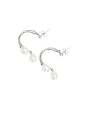 Aretes Anthony Vincent con acabado brillante perla