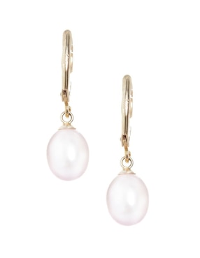 Aretes Anthony Vincent con acabado brillante perla
