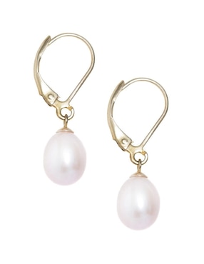 Aretes Anthony Vincent con acabado brillante perla