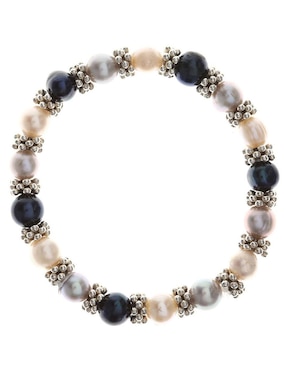 Brazalete Anthony Vincent con perla con acabado baño rodio