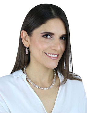 Aretes y collar Anthony Vincent perla