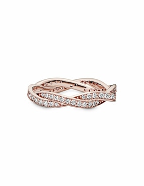 Anillo Pandora Timeless de plata P 925 zirconia cúbica con acabado baño de oro rosa