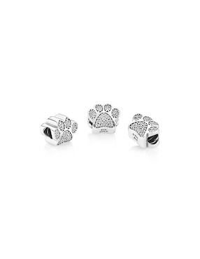 Charm de huella Pandora de plata P 925 zirconia cúbica