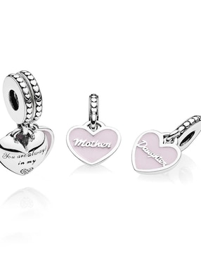 Charm de corazón Pandora de plata P 925 zirconia cúbica